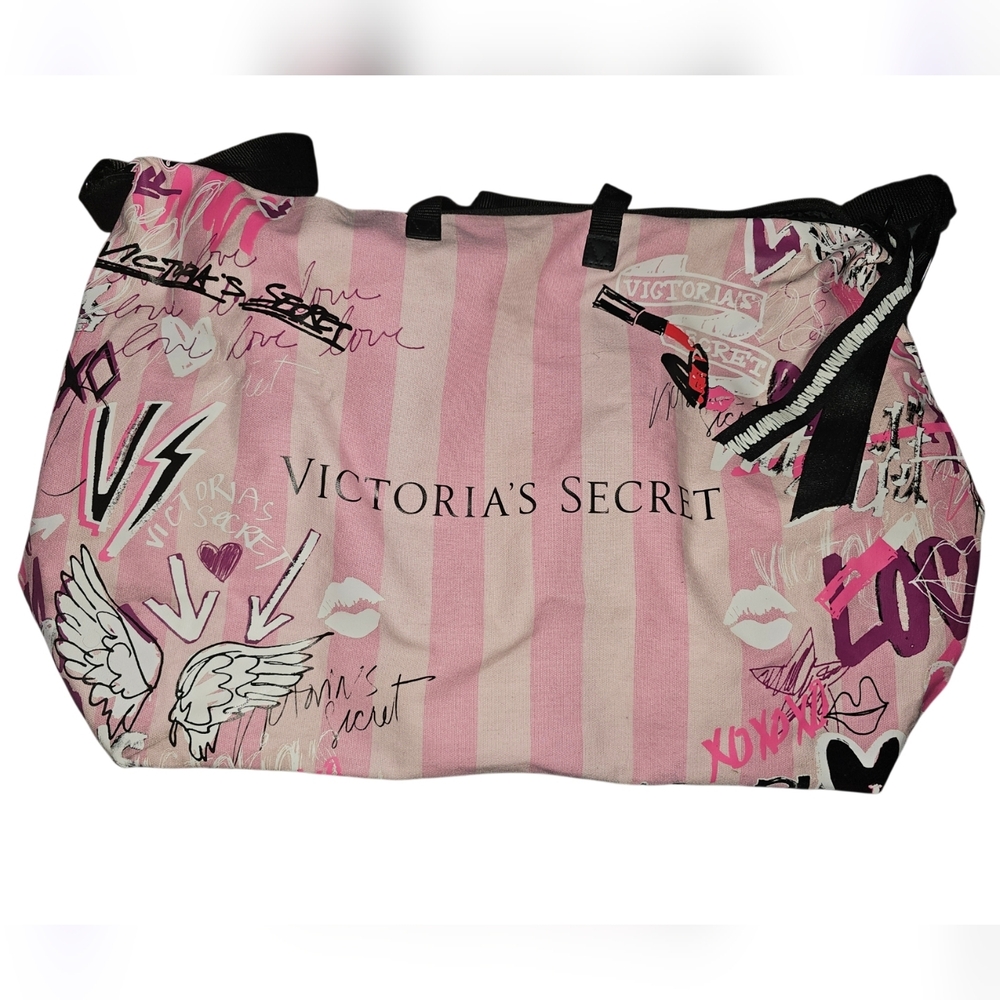 Victoria's Secret Pink and Black Graphic Tote - Picture 2 of 7